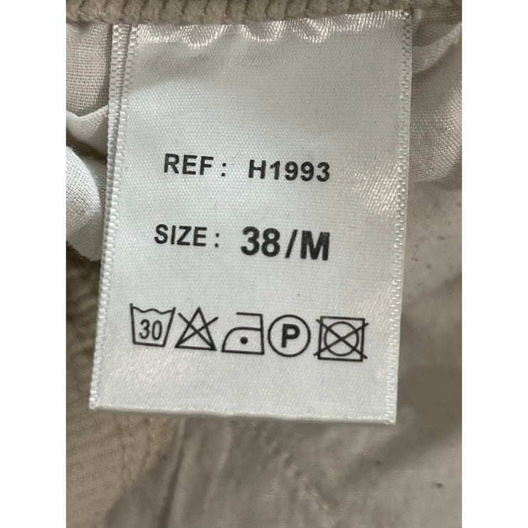 Outfitbook Women's Beige Corduroy High Waisted Straight Leg Trousers Pants M