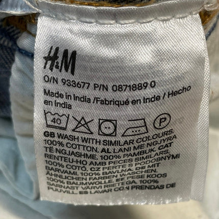 H&M Women's Blue Medium Wash High Waisted Wide Leg Baggy Denim Jeans Size 8