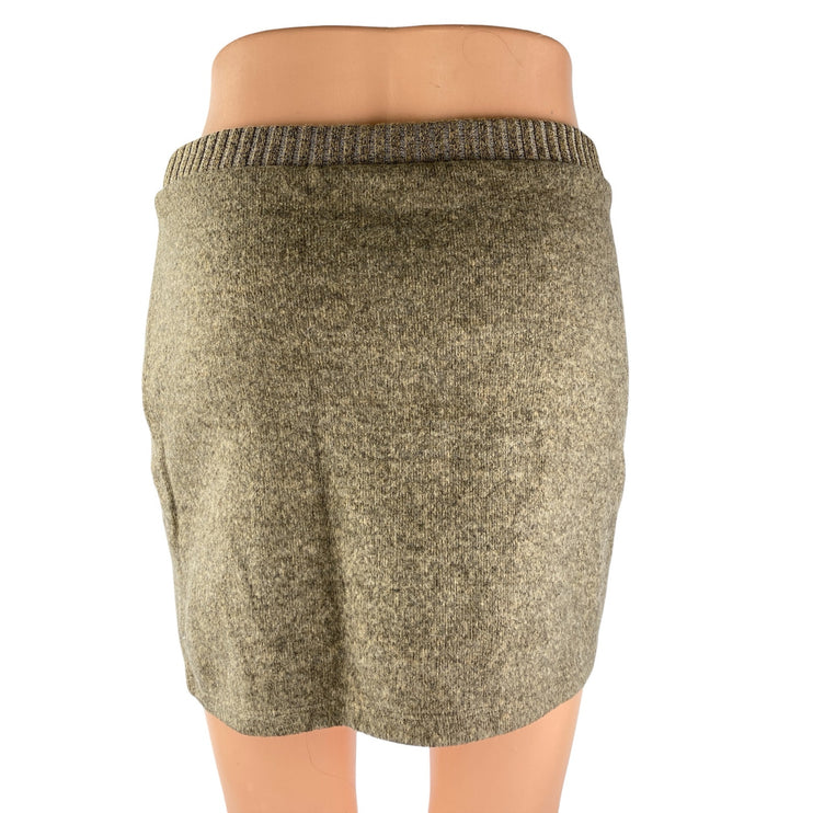 Zara Women's Tan Knit High Waisted Mini Straight Pencil Sweater Skirt Size S