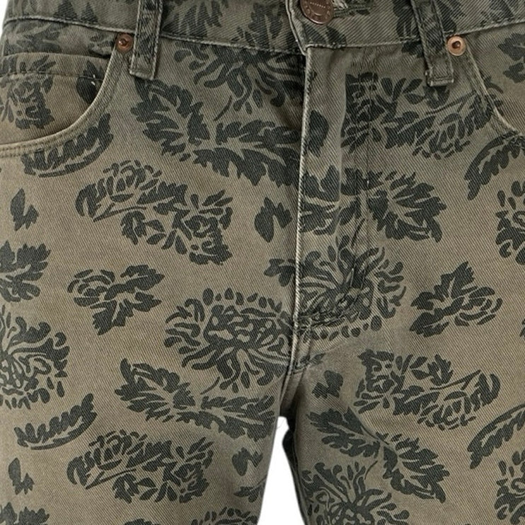 Standard Cloth Men's Botanical Floral Casual Straight Bermuda Denim Shorts Sz 31