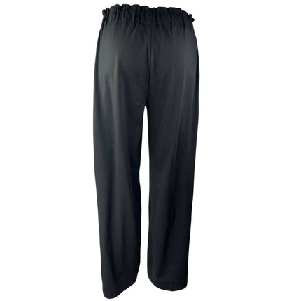 Joie Women's Black High Waist Pull On Casual Straight Wide Leg Trousers Pants S