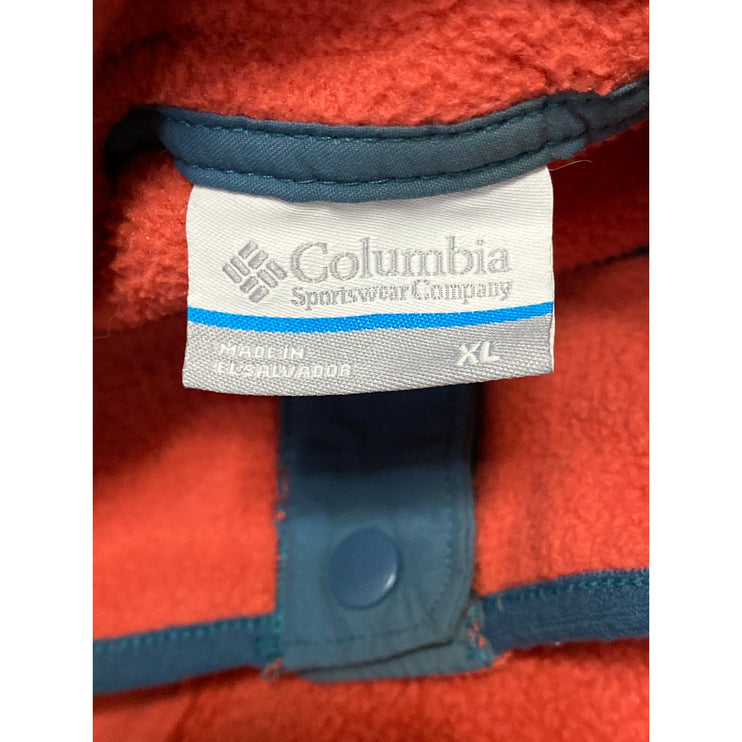 Columbia Steens Mountain Half Snap Fleece Men's Coral Sherpa Sweater Top Size XL