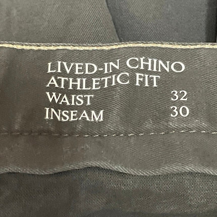 Banana Republic Lived In Chino Men Black Athletic Fit Straight Trousers Pants 32
