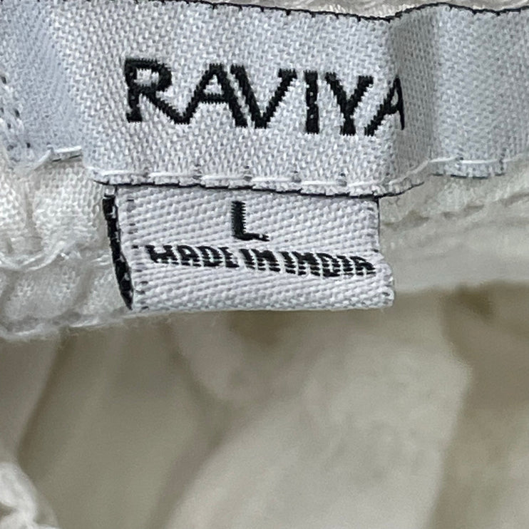 Raviya White Sleeveless V Neck Cami Camisole Tiered Mini A Line Tank Sundress L