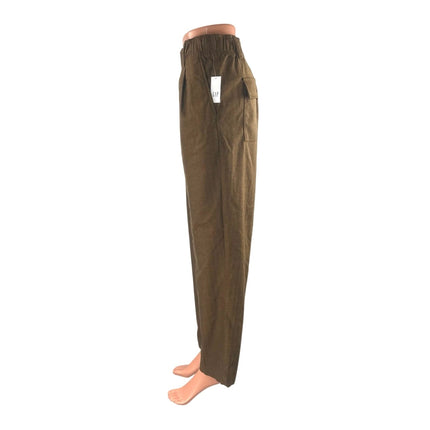 NEW GAP Women's Olive Green High Rise Wide Leg Baggy Trousers Pants Size 12