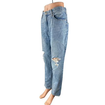 Madewell Darted Distressed High Rise Utility Barrel Mom Denim Jeans Pants Sz 31