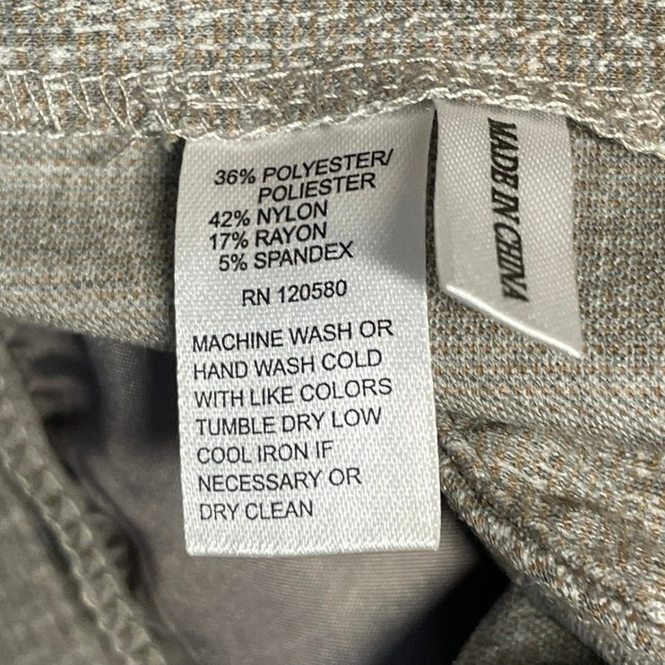 Amanda + Chelsea Gray Beige Tweed High Rise Straight Slim Trousers Pants Size 2
