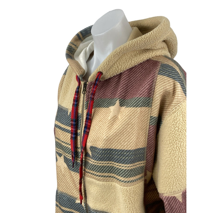 Urban Outfitters BDG Hunter Patchwork Faux Fur Athletic Hoodie Sweatshirt Top XS