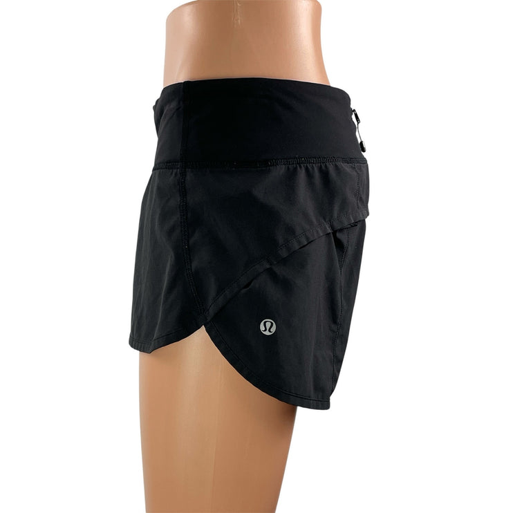 Lululemon Speed Up Women's Black Knit Activewear Athletic Running Shorts Size S