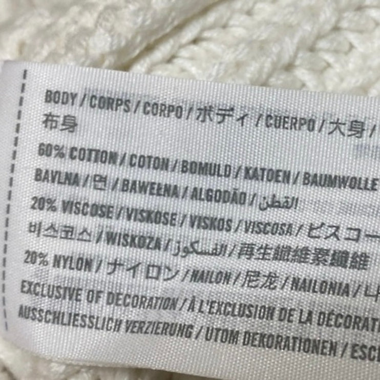 Abercrombie & Fitch Cream Striped Knit V Neck Long Sleeve Sweater Top Size XS