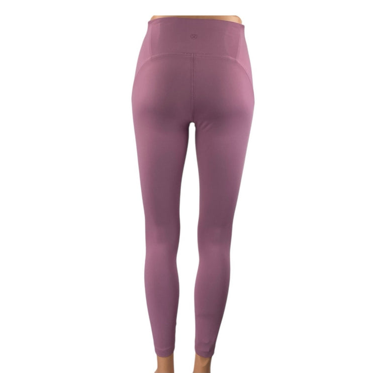 Lululemon InStill Purple Pink Mid Rise Cropped Yoga Athletic Leggings Pants Sz 4