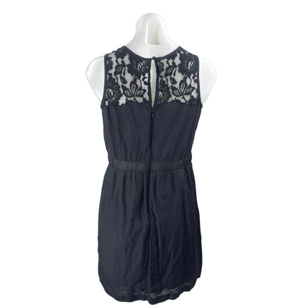 Ann Taylor Loft Petites Black Floral Lace Sleeveless Mini Tank Sheath Dress Sz 6