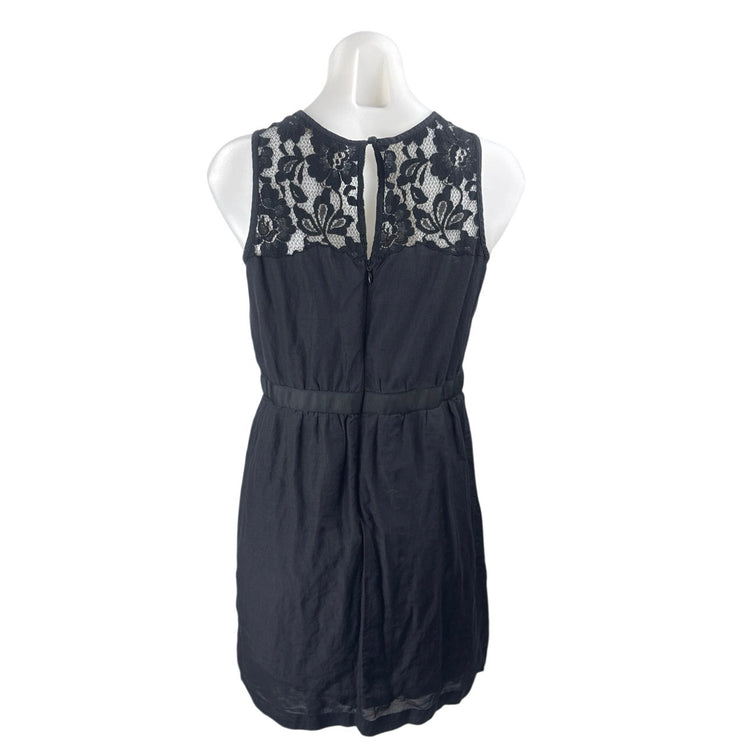 Ann Taylor Loft Petites Black Floral Lace Sleeveless Mini Tank Sheath Dress Sz 6