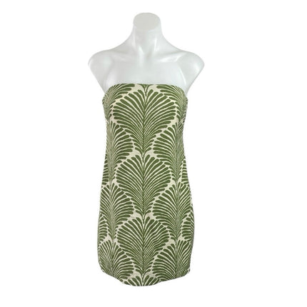Abercrombie & Fitch Green Leaf Smocked Strapless Tube Bandeau Mini Dress Size S