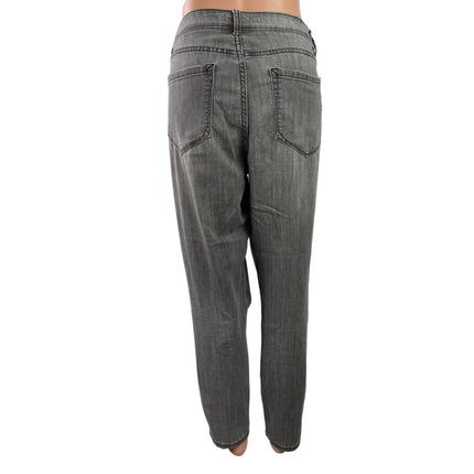 Kensie Women's Gray High Waisted Acid Wash Straight Leg Denim Jeans Pants Sz 12