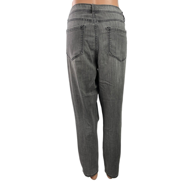 Kensie Women's Gray High Waisted Acid Wash Straight Leg Denim Jeans Pants Sz 12