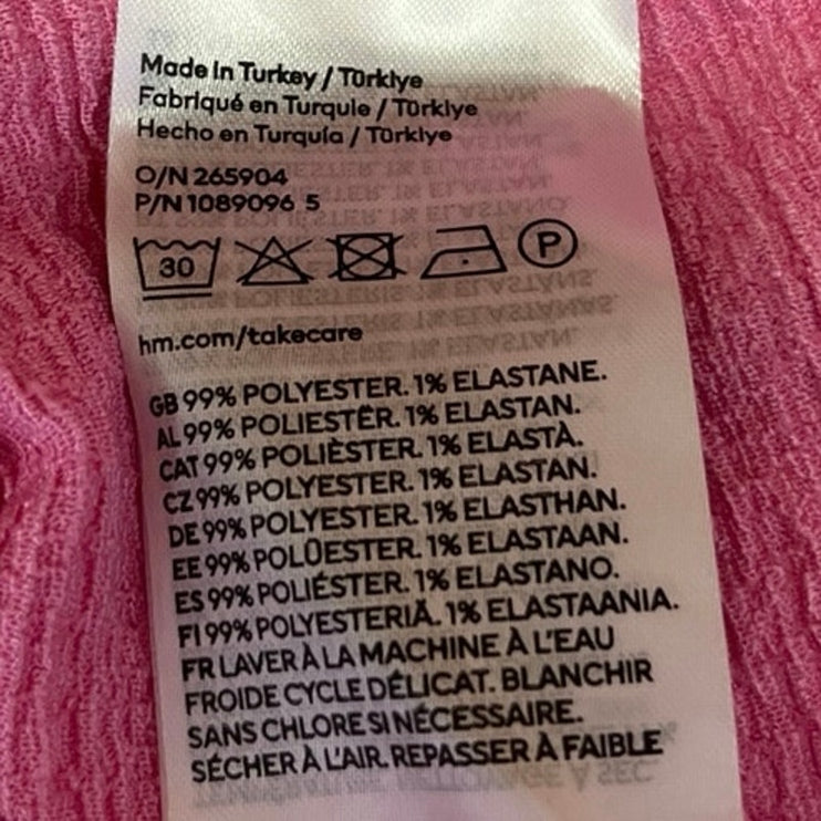 H&M Women's Pink Halter Neck Sleeveless Gauze Party Shift Mini Dress Size XS