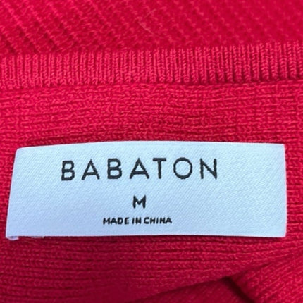 Aritzia Babaton Red Rib Knit Sleeveless Square Neck Sculpt Crop Tank Top Sz M