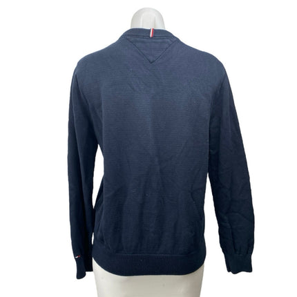Tommy Hilfiger Women's Blue Fleece Logo Crewneck Long Sleeve Sweater Top Size S