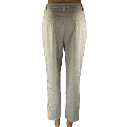 H&M Women's Gray High Waisted Slim Straight Leg Trousers Dress Pants Size 4