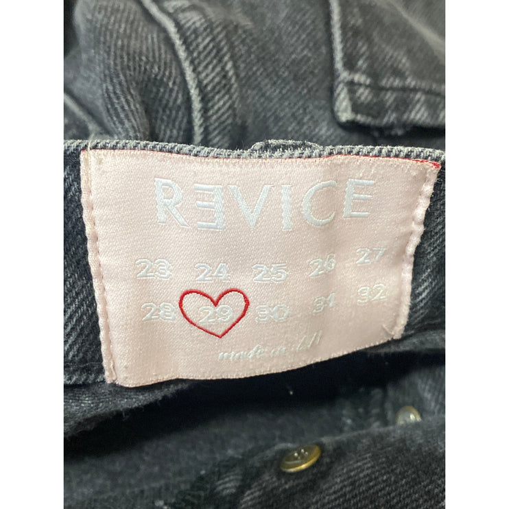 Revice Women's Black Ring High Waisted Wide Leg Baggy Denim Jeans Size 29