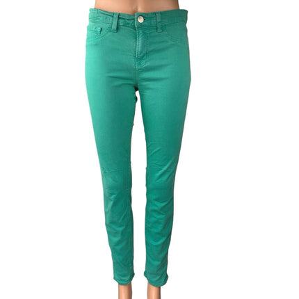J Brand Saint Tropez Teal Green Mid Rise Skinny Stretch Trousers Jeans Pants 27
