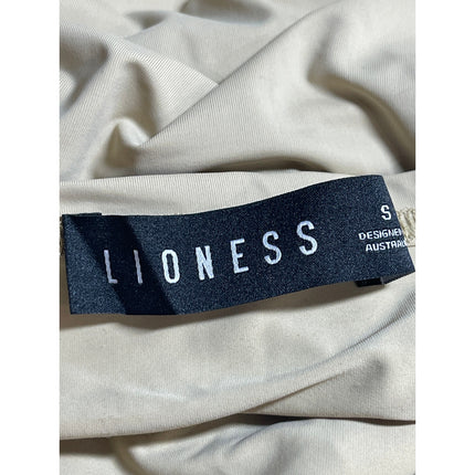 Lioness Olive Green Khaki Short Cap Sleeve Open Back Ruffle Tiered Mini Dress S