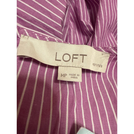 NEW Ann Taylor LOFT Purple Striped Y2k Sleeveless Fit & Flare Midi Dress Size MP
