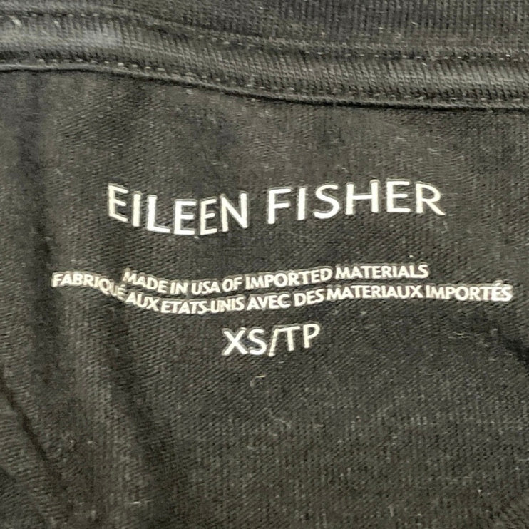 Eileen Fisher Women's Black Short Sleeve Crew Neck T Shirt Tee Mini Dress XS