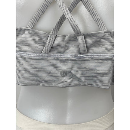 Lululemon Energy Gray Crossback Yoga Workout Athletic Sports Bra Crop Top Sz 12