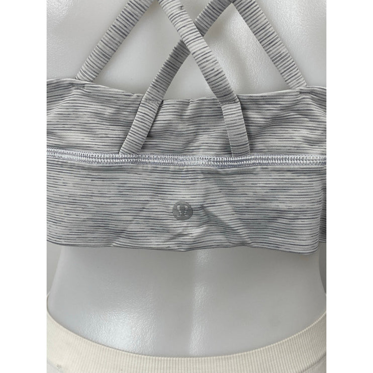Lululemon Energy Gray Crossback Yoga Workout Athletic Sports Bra Crop Top Sz 12