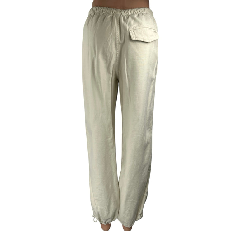 Aritzia TNA Women's Cream White High Rise Straight Leg Trousers Jogger Pants S