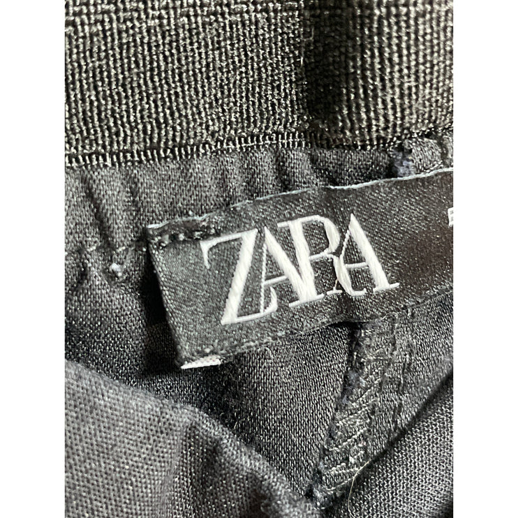 Zara Womens Black High Rise Slim Fit Office Tapered Trousers Dress Pants Size M