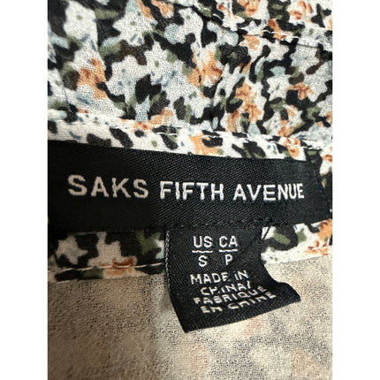 Saks Fifth Avenue Multicolor Floral Long Sleeve V Neck Tiered Mini Dress Size S