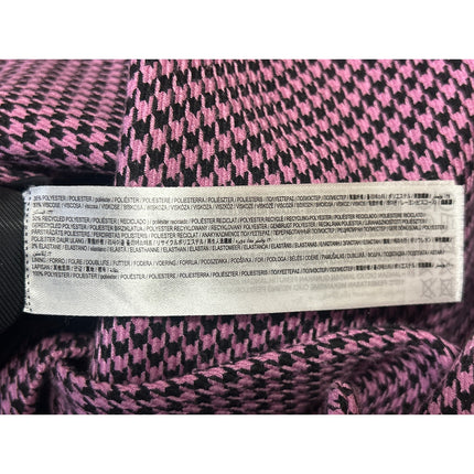 MNG Mango Women's Pink Purple Houndstooth Double Breasted Coat Blazer Jacket L