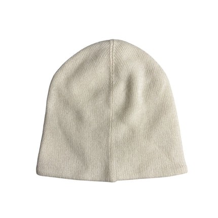 The Cashmere Project Cream 100% Cashmere Knit Beaded Pearl Bonnet Beanie OS