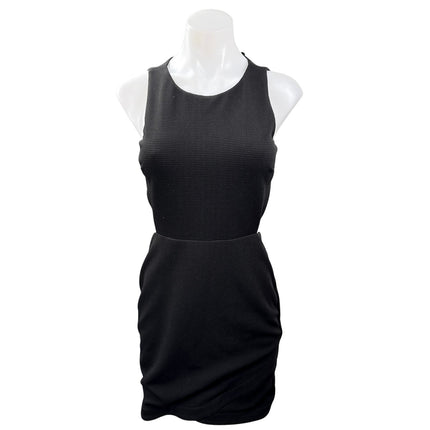 Aqua Women's Black Sleeveless Cutouts Zipper Mini Pencil Sheath Dress Size M