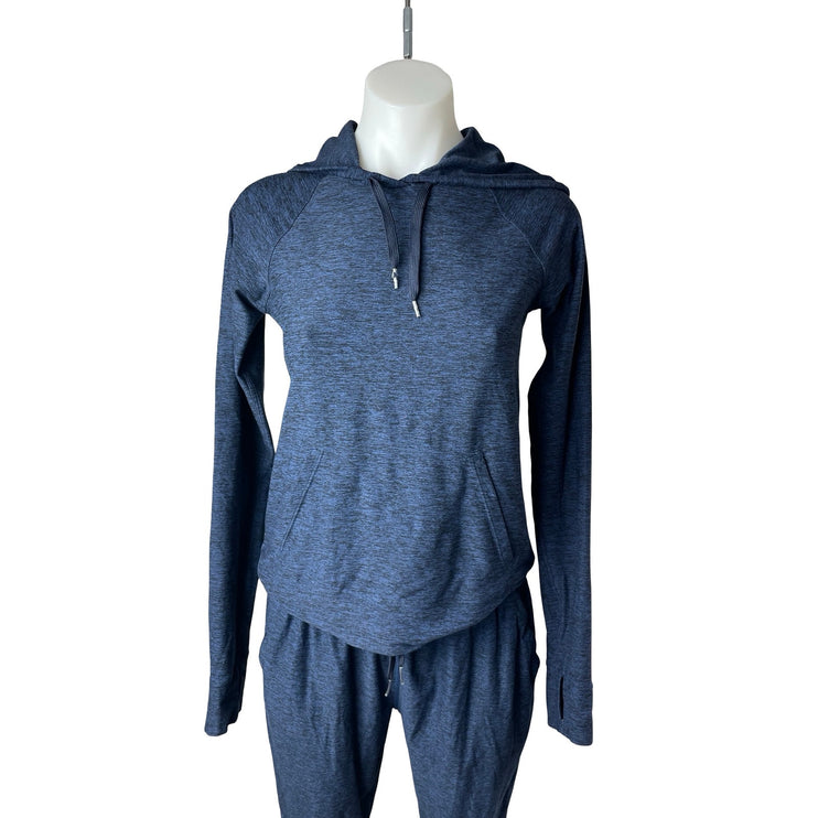 Outdoor Voices Women's Blue Hoodie Top Sweat Pants Athletic 2 Piece Set Size S