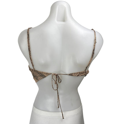 Cotton Candy LA Beige Lace Floral Paisley Sleeveless Cami Bandana Crop Top Sz S