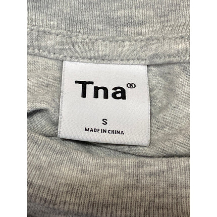 Aritzia TNA Women's Gray Long Sleeve Crew Neck Boxy Cropped Sweatshirt Top Sz S