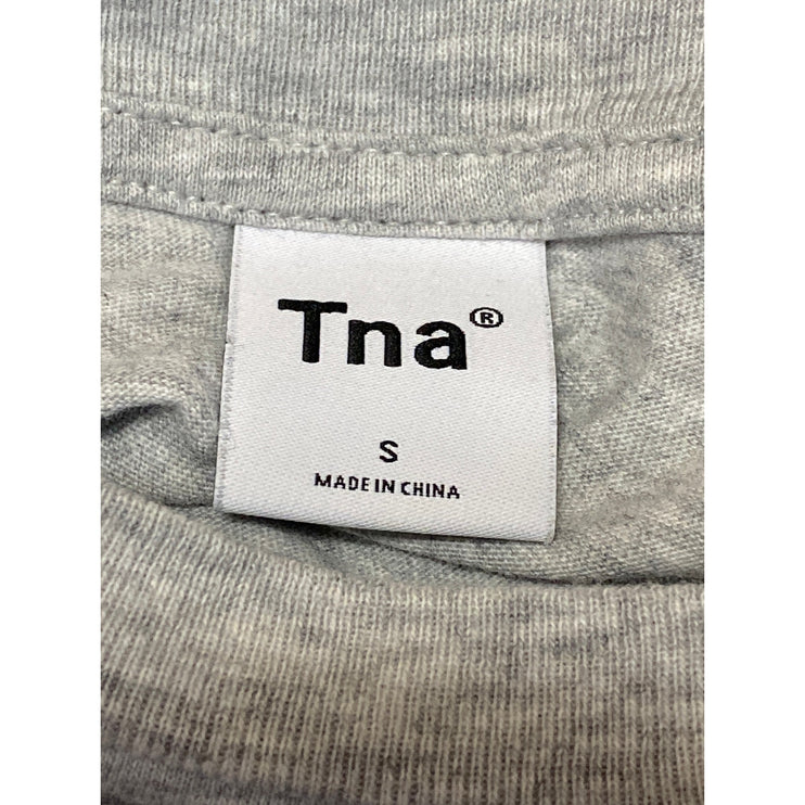 Aritzia TNA Women's Gray Long Sleeve Crew Neck Boxy Cropped Sweatshirt Top Sz S