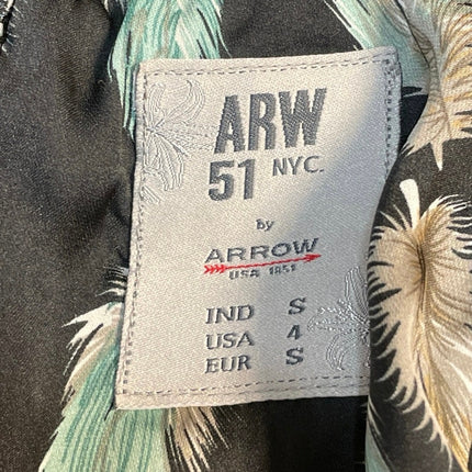 ARW 51 NYC Black Feather Short Sleeve Graphic Tie Waist A Line Mini Dress Size 4