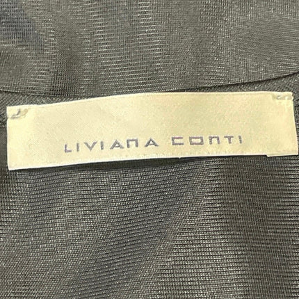 Liviana Conti Black Silky Satin Sleeveless Cami Camisole Mini Slip Tank Dress 42