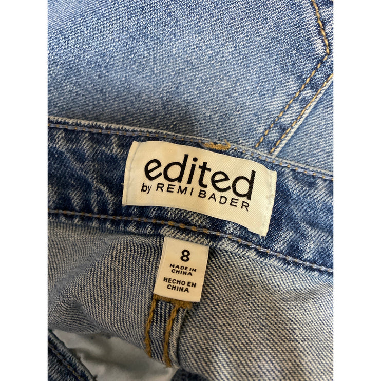 Edited by Remi Bader Women's Blue High Rise Loose Straight Denim Jeans Size 8