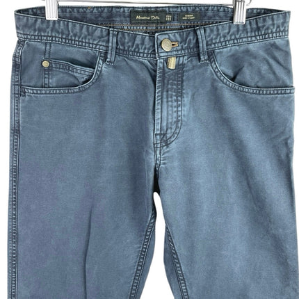 Massimo Dutti Women's Blue Mid Rise Slim Straight Stretch Denim Jeans Size 30