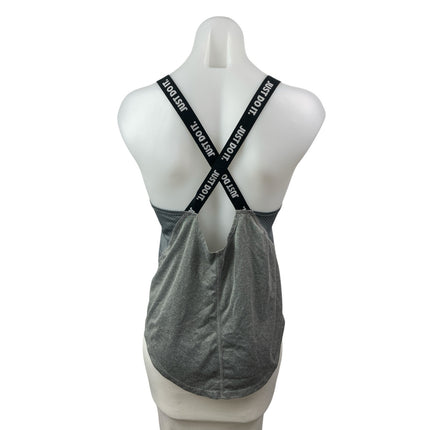 Nike Dri Fit Women's Gray Crossback Running Yoga Workout Athletic Tank Top Sz M