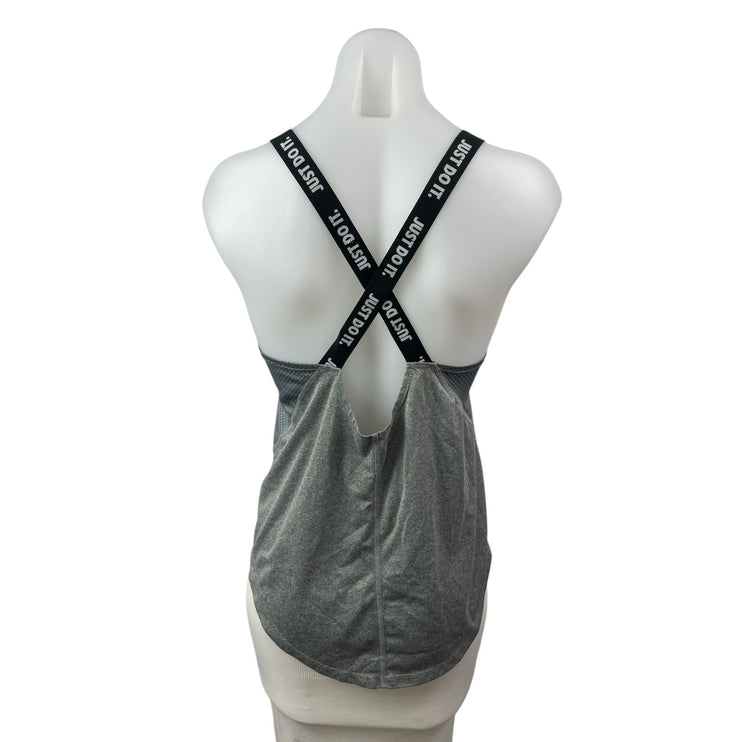 Nike Dri Fit Women's Gray Crossback Running Yoga Workout Athletic Tank Top Sz M
