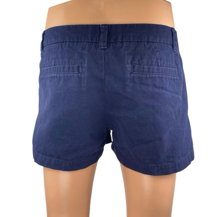 Merona Women's Blue Low Waist Straight Leg Khaki Chino Mini Casual Shorts Size 8
