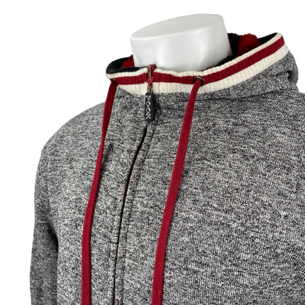 Pook Reversible Men's Gray Faux Fur Long Sleeve Hooded Sweatshirt Jacket Top L