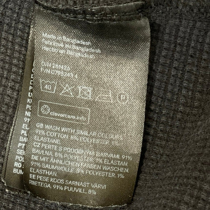 H&M Black Waffle Knit Crew Neck Long Sleeve Slim Thermal Tee Basic T-Shirt Top M